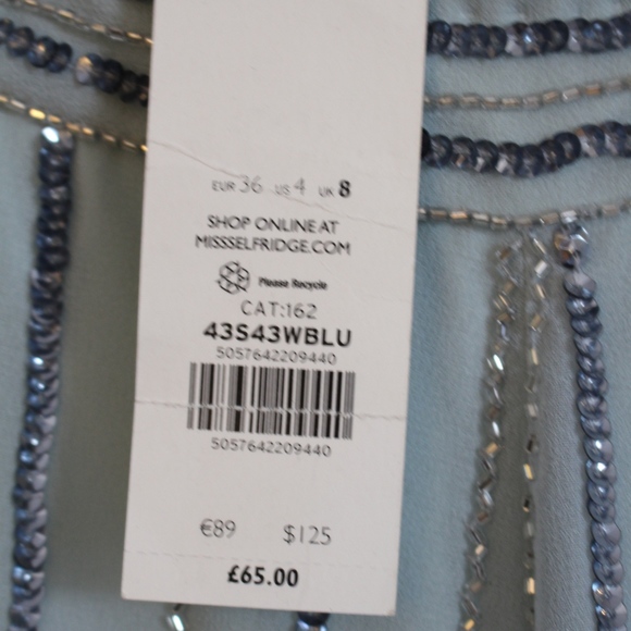 Ice Blue Beaded Palazzo Party Pants - Picture 6 of 6